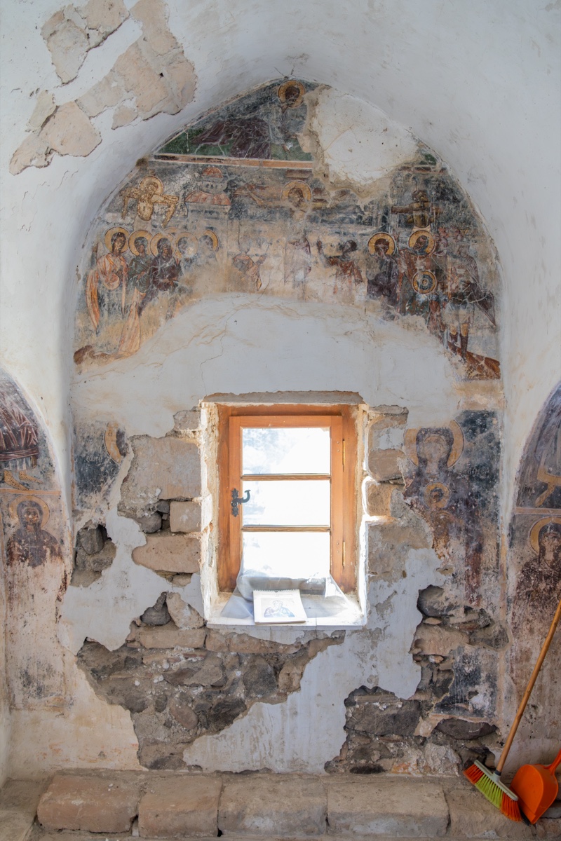 Aegina Chapel Frescoes Window Interior