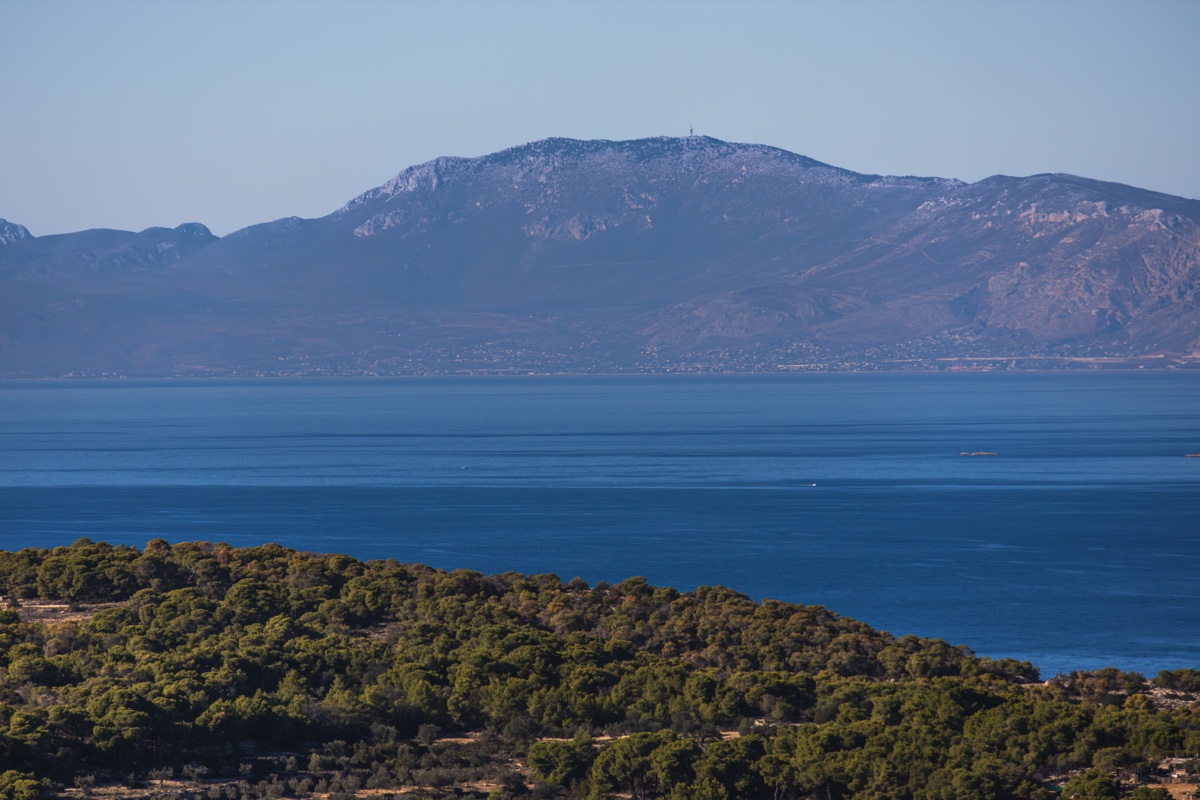 Aegina Coastline Mountain Sea View