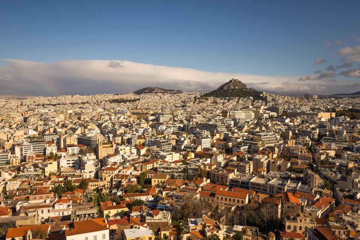 Athens Cityscape Lycabettus Hill View