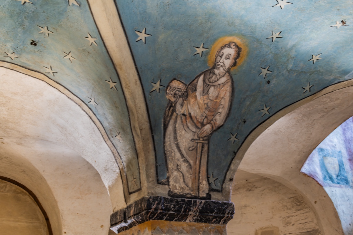 Bayeux Cathedral Crypt Painted Vault Saint