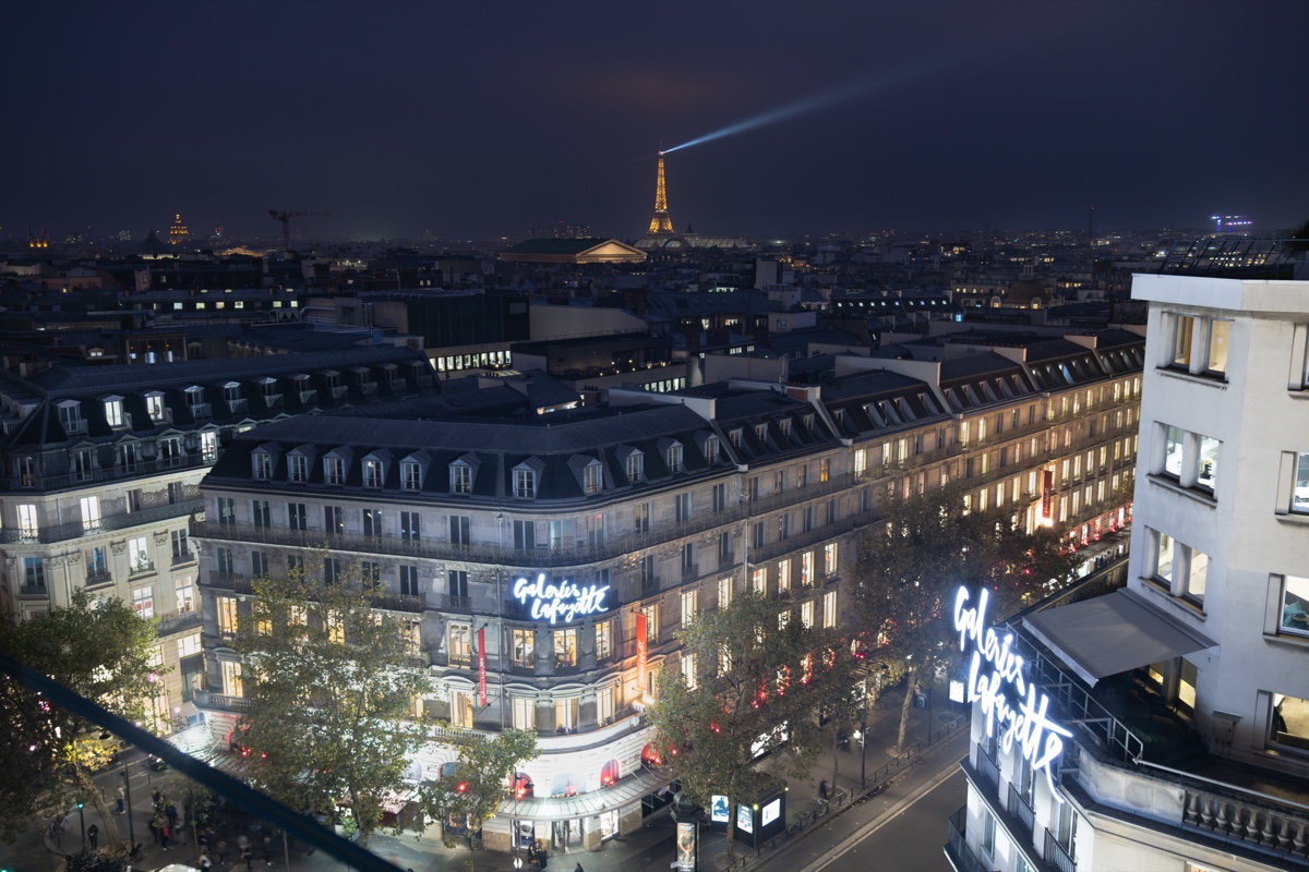 Galeries Lafayette Rooftop Eiffel Night View