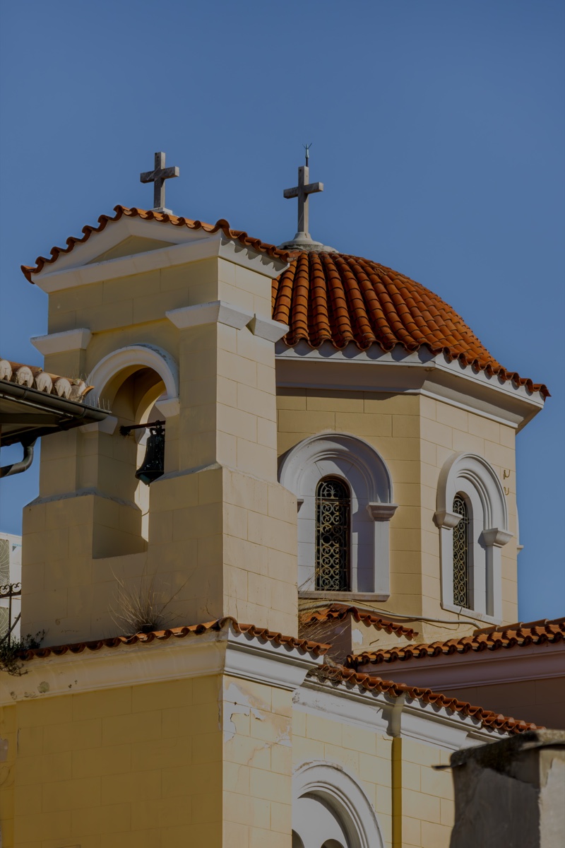 Greek Orthodox Church Domes Crosses
