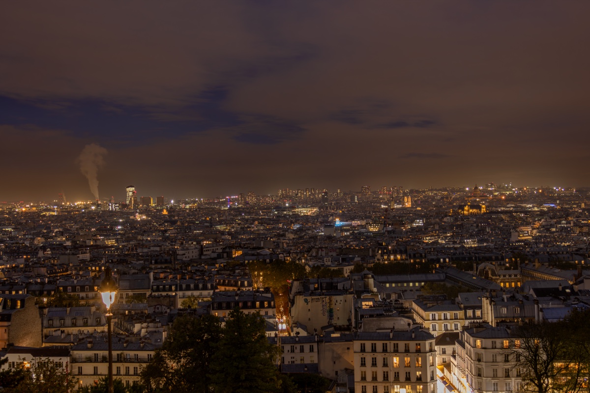 Montmartre Paris Night Skyline From Sacre Coeur