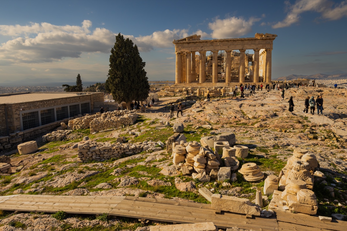 Parthenon Acropolis Ruins Athens Golden Hour